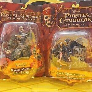 Lot Of 2 Pirates Of The Caribbean At World’s End Sao Feng Jack Sparrow Figures